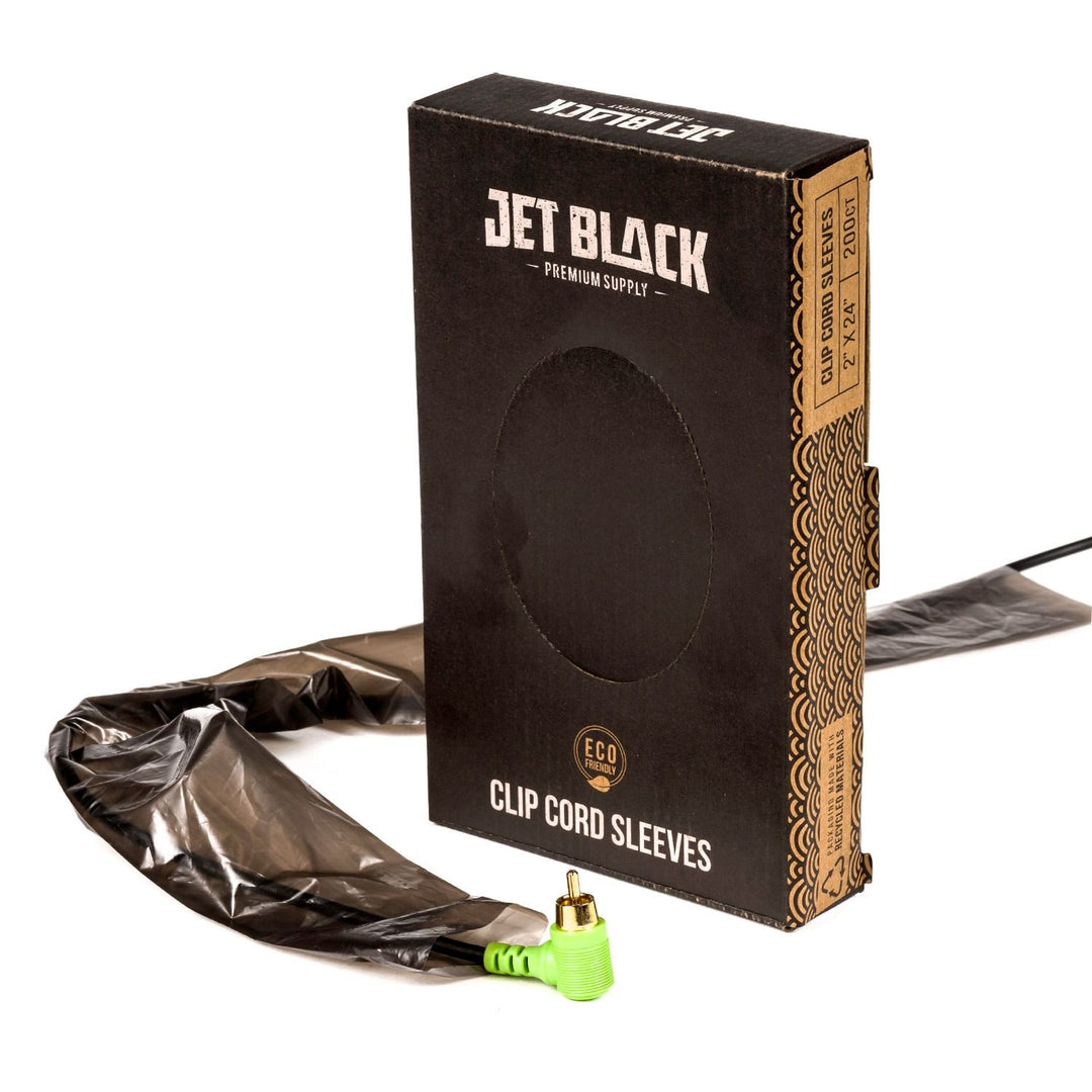 Jet Black Sanitary Clip-Cord Sleeves